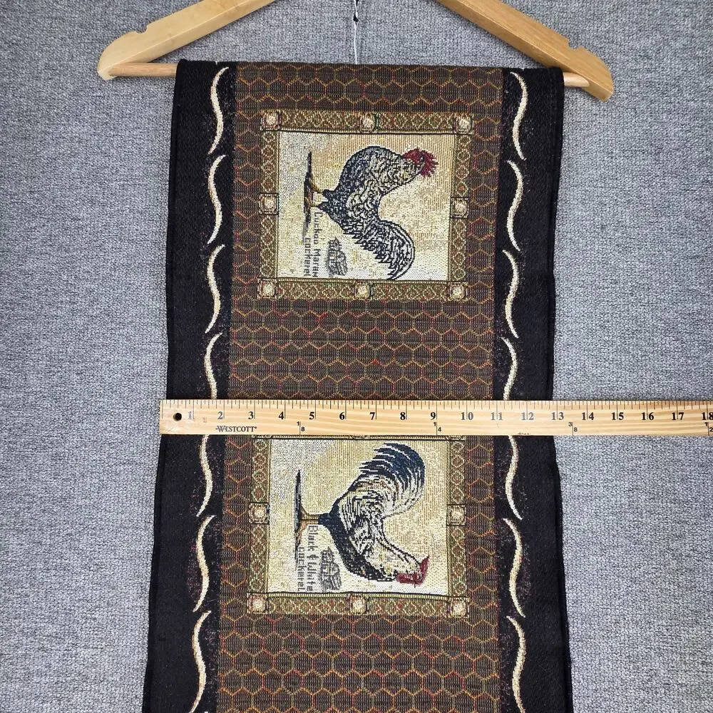 C. MCKINLEY ROOSTER BREEDS WALL HANGING / TABLE RUNNER 34x13 VINTAGE Y2K